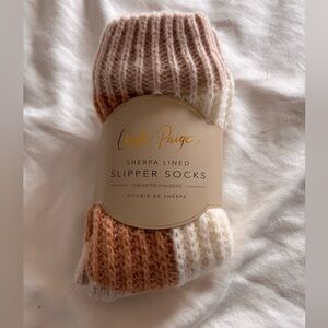 Charlie Paige Cozy Casual Socks Pink and Cream